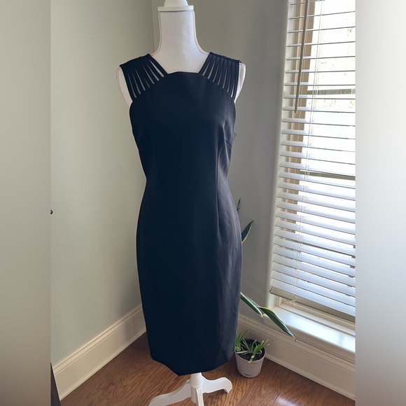 Antonio Melani Black Dress Size 8 Classy Sleeveless Zip Back Elegant - Picture 2 of 8